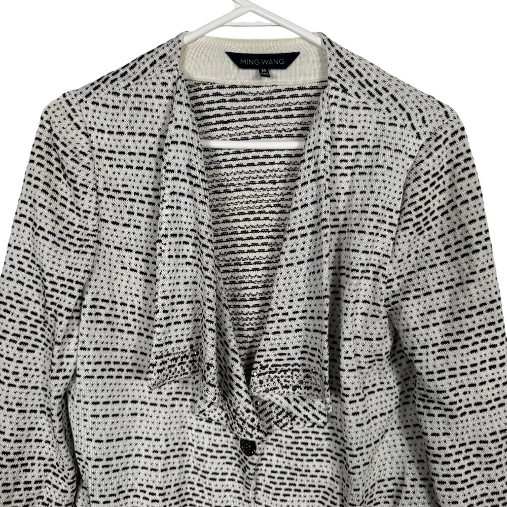 Ming Wang Textured Patterned Blazer Jacket, Size M - image 2